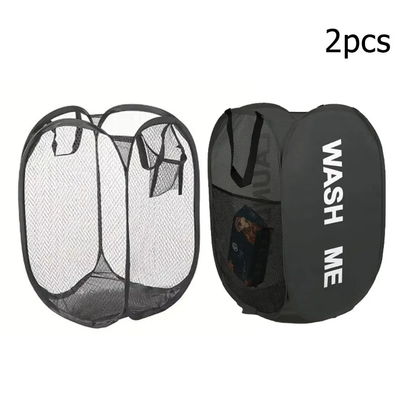 Cesta de ropa plegable de malla