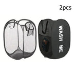 Cesta de ropa plegable de malla